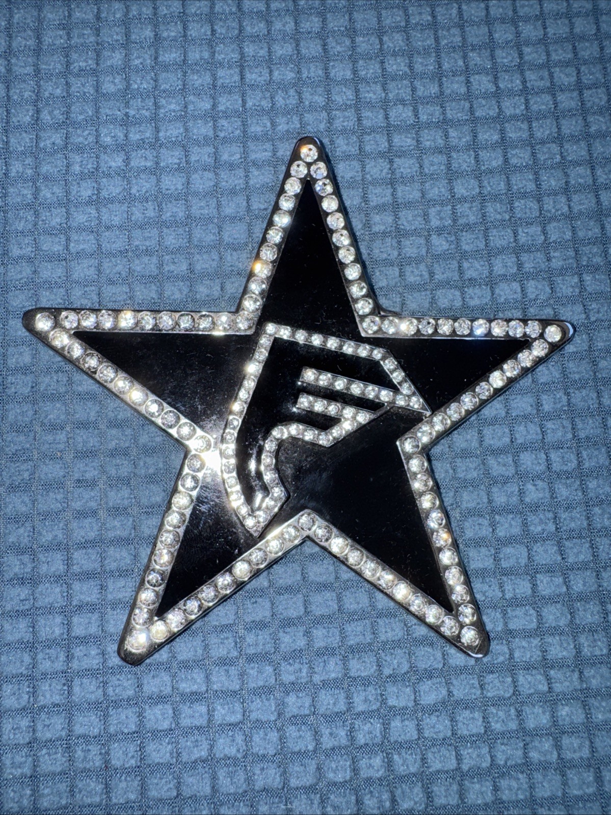 Famous Star and Straps JMD Belt Buckle 4.75” Silver Metal Vintage Men Women