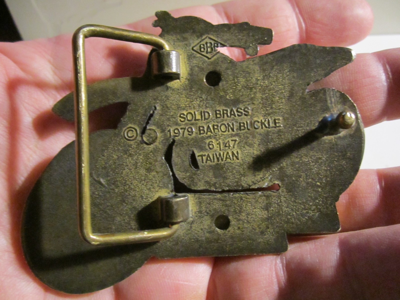 1979 MOTORCROSS MOTORCYCLE BELT BUCKLE SOLID BRASS VERY HEAVY – GW-26