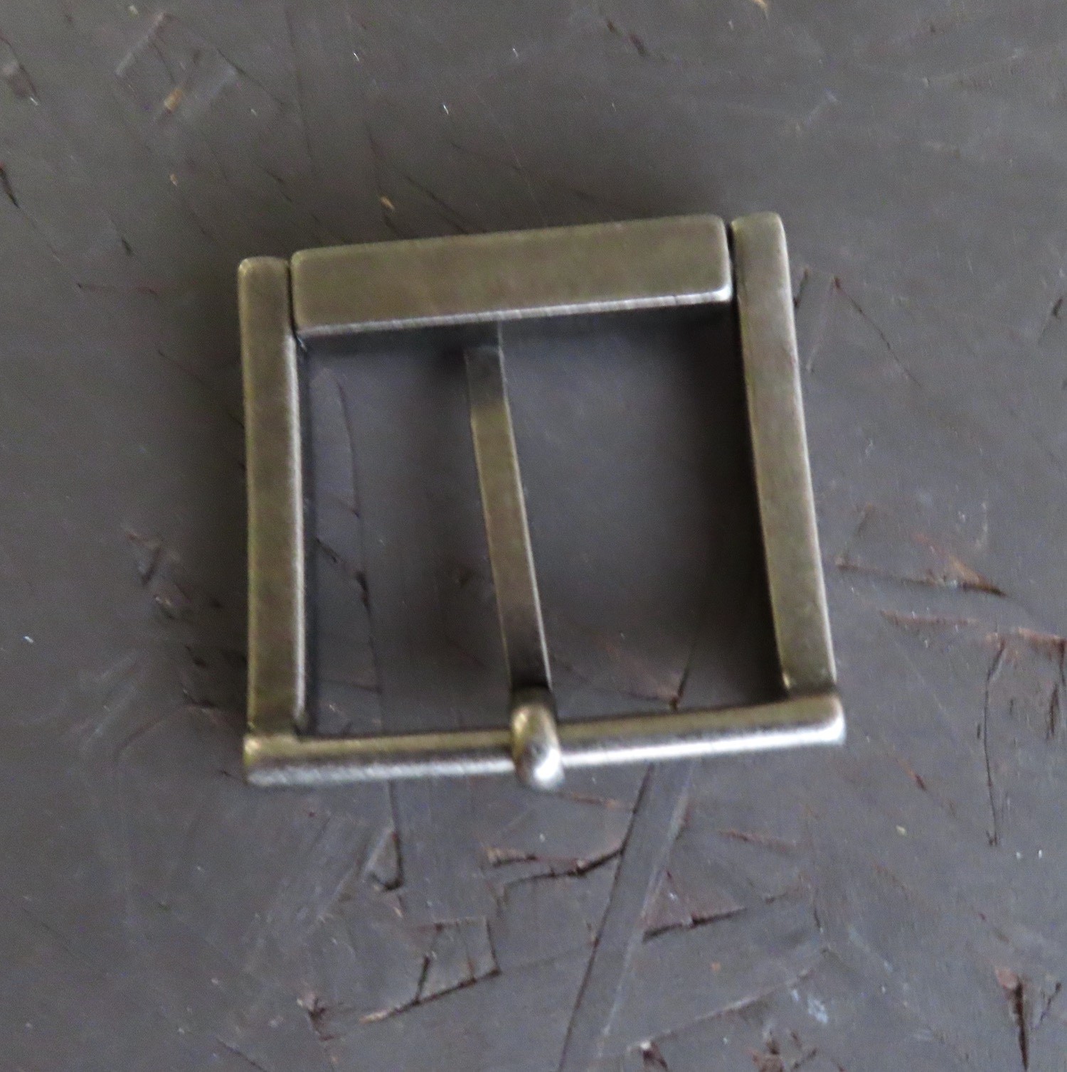Single Prong Belt Buckle Mens Silver 1.5 Square Roller Replacement Casual Retro