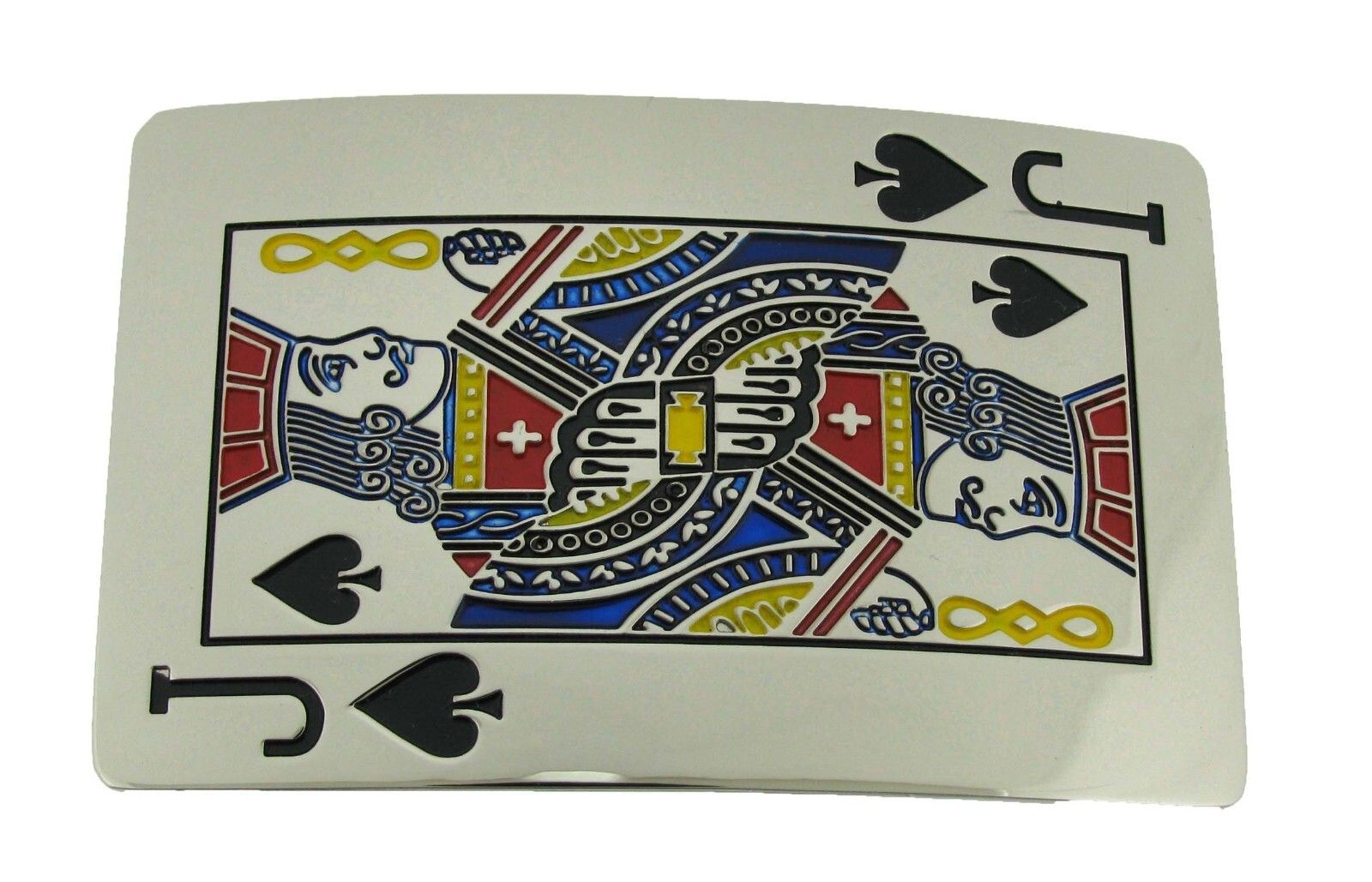 Initial Letter J Jack of Spade Lucky Las Vegas Casino Silver Metal Belt Buckle