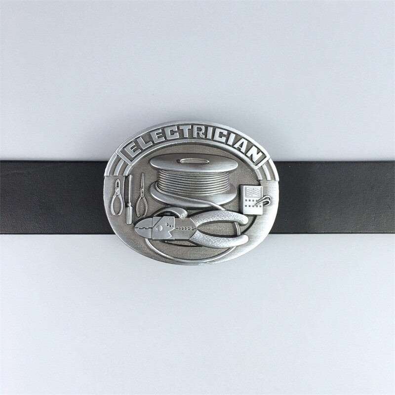 Antique Silver Trades Tradesman Electrician Tool Belt Buckle also Stock in US