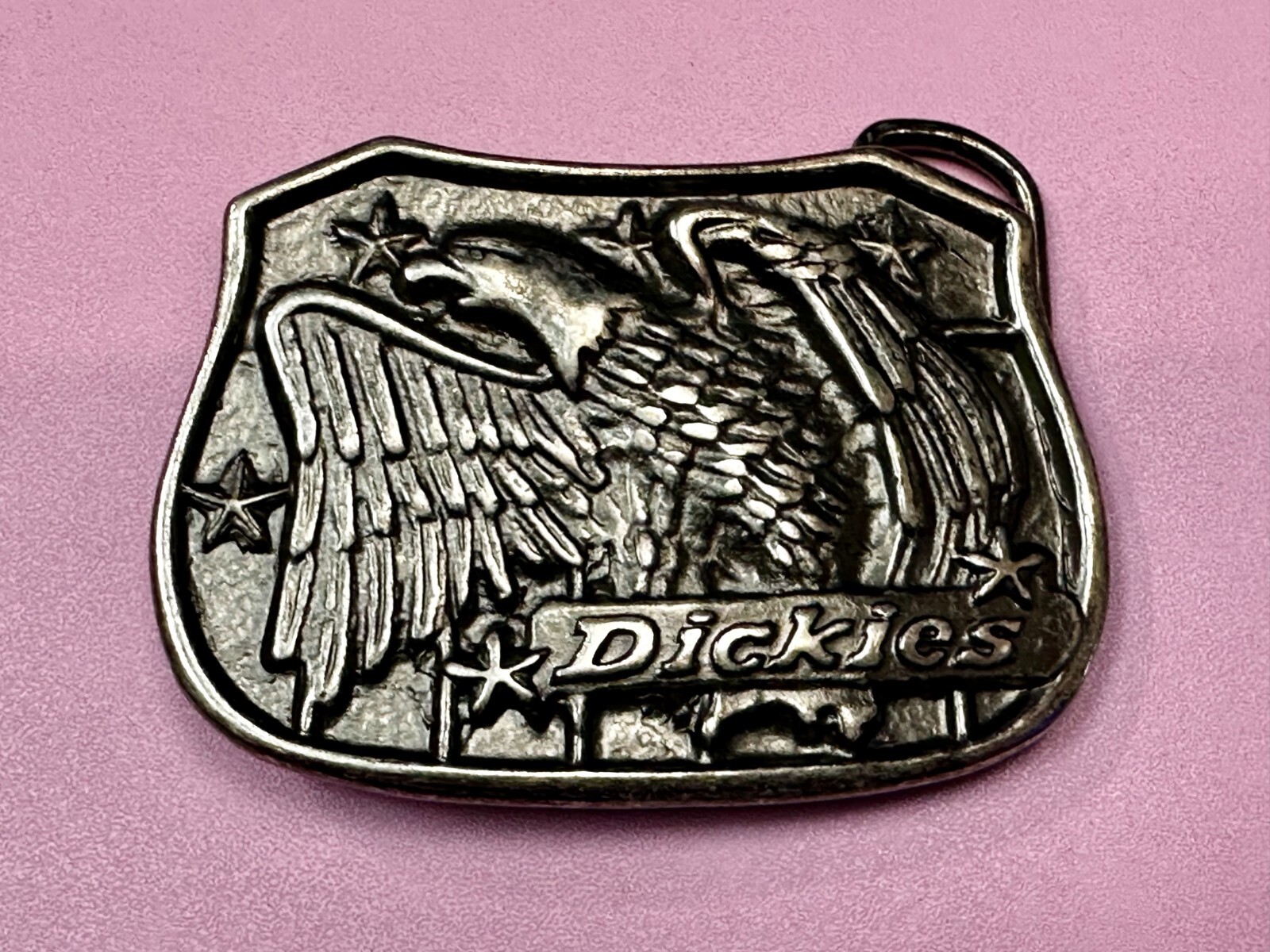 Dickies Flying Eagle Spreading Wings Silver Tone Advertisement Belt Buckle