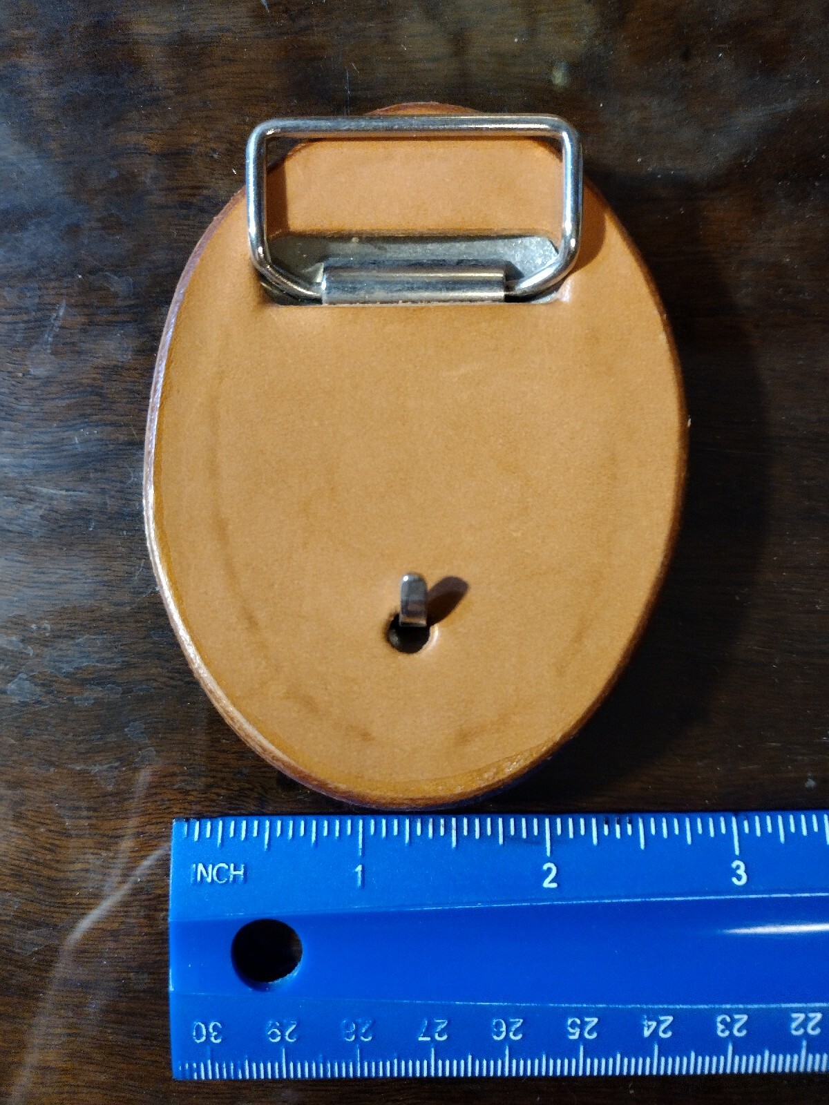 Leather Belt Buckle with Jumping Fish – 3-1/2 x 2-1/2 – Looks Unused