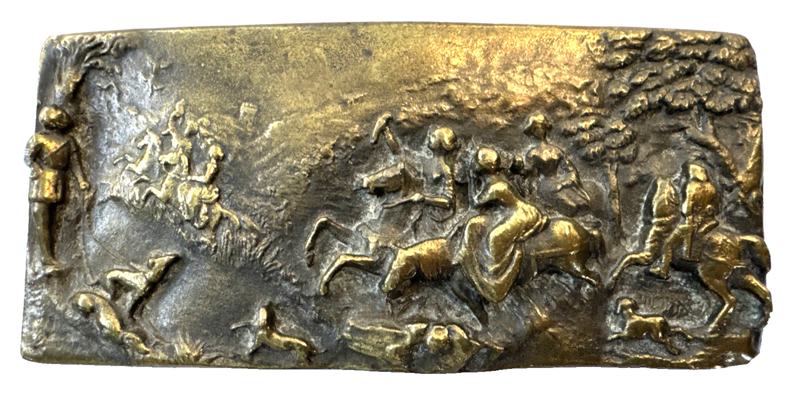 Knights Warriors Armor Fighting Horseback Adezy DENVER Belt Buckle Vintage Brass