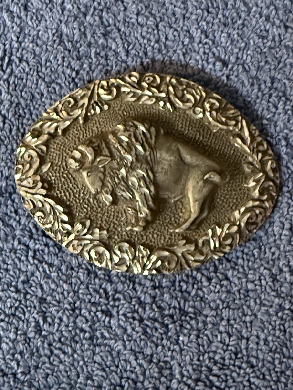 Vintage EGE American Bison Pewter Belt Buckle Buffalo 1993 Made In USA