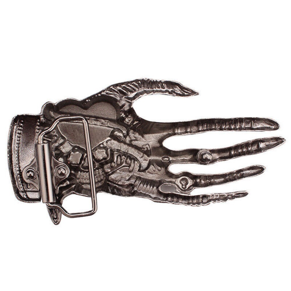 3 PCS Set Love Kills Slowly Hand Bone Skull Western Belt Buckles for Men & Women