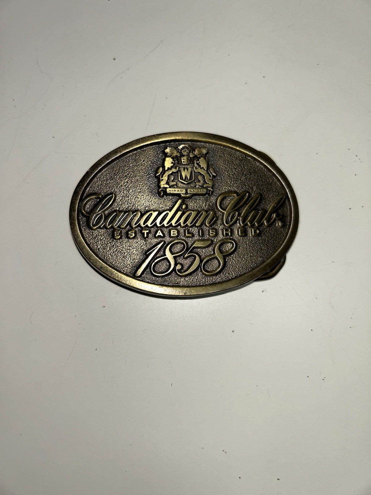 El CID Siskiyou Canadian Club Lot Of 3 Belt Buckles Metal Leather Antelope