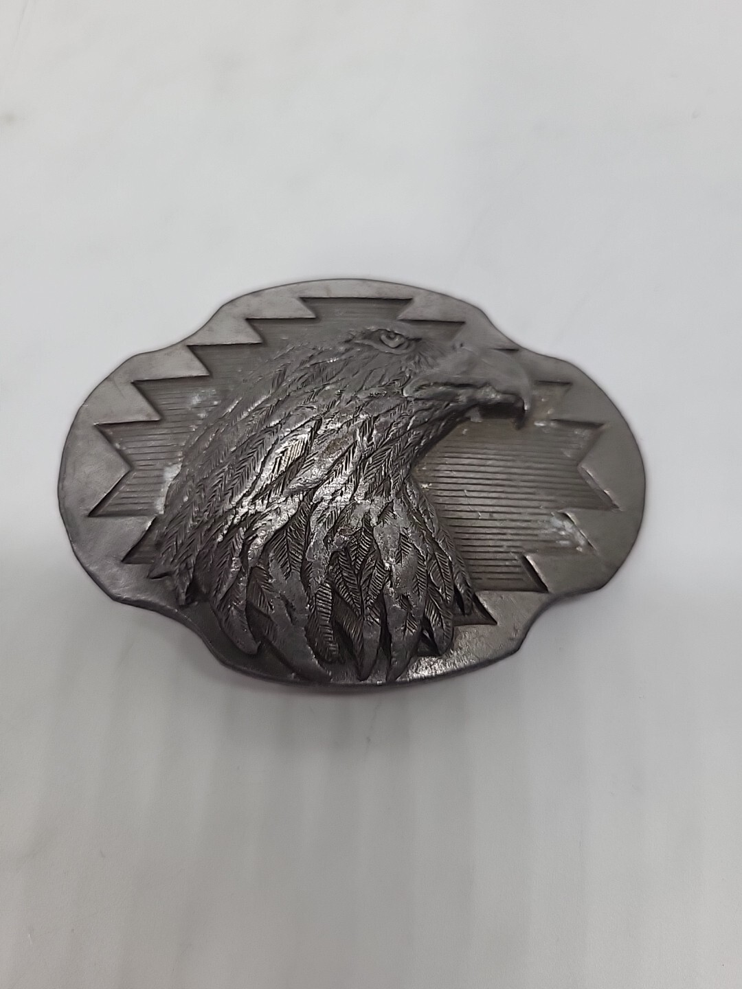 Arroyo Grande Buckle Co Eagle 1990 Belt Buckle AG44 Heavy Pewter 3D Vintage EUC