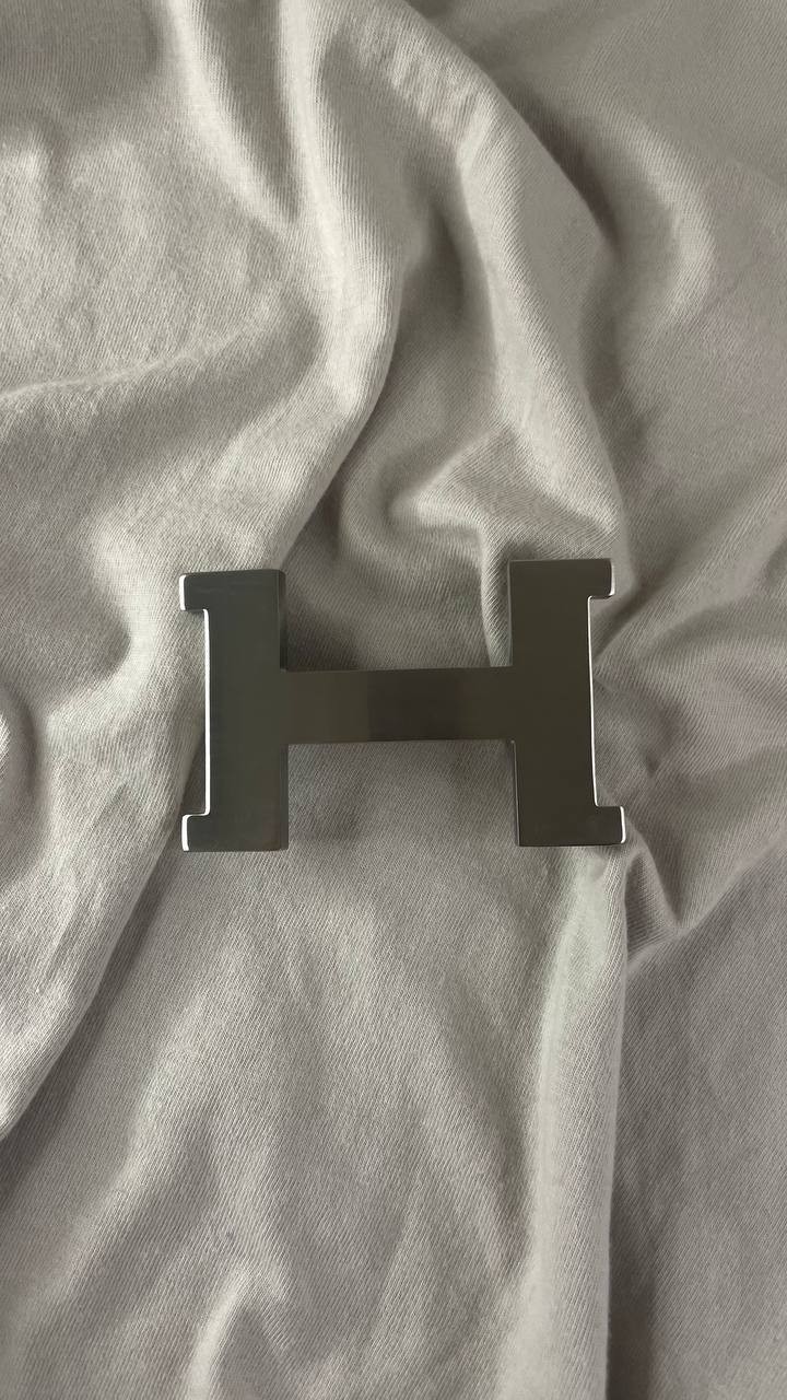 H 38-40mm 1.5` Belt Buckle Silver Tone H Replacement Buckle