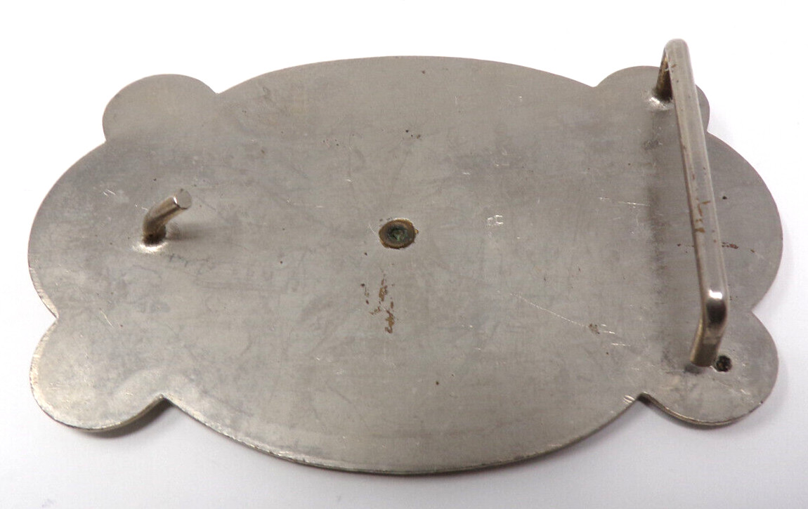 Metal Silver Tone Vintage Arrow Head Oval Belt Buckle Collectible