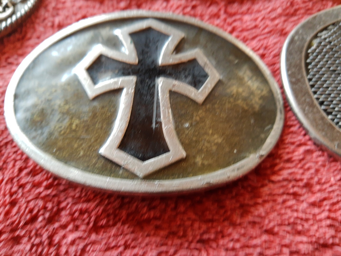 Gothic Black with Silver Cross Belt Buckles Lot Of 2
