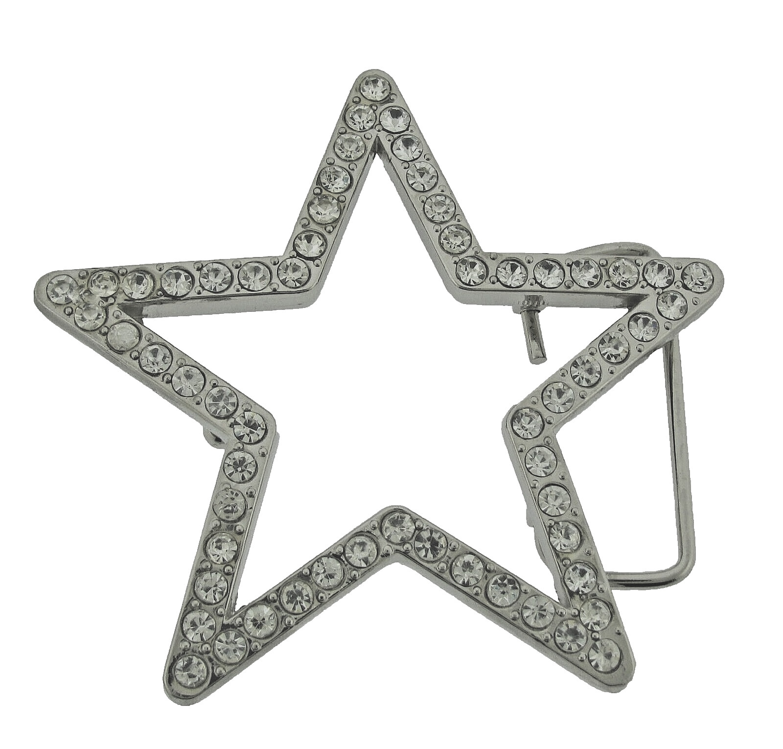 New Men Big Silver Metal Star Belt Buckle Rhinestone Blinged Style Cowgirl Rodel