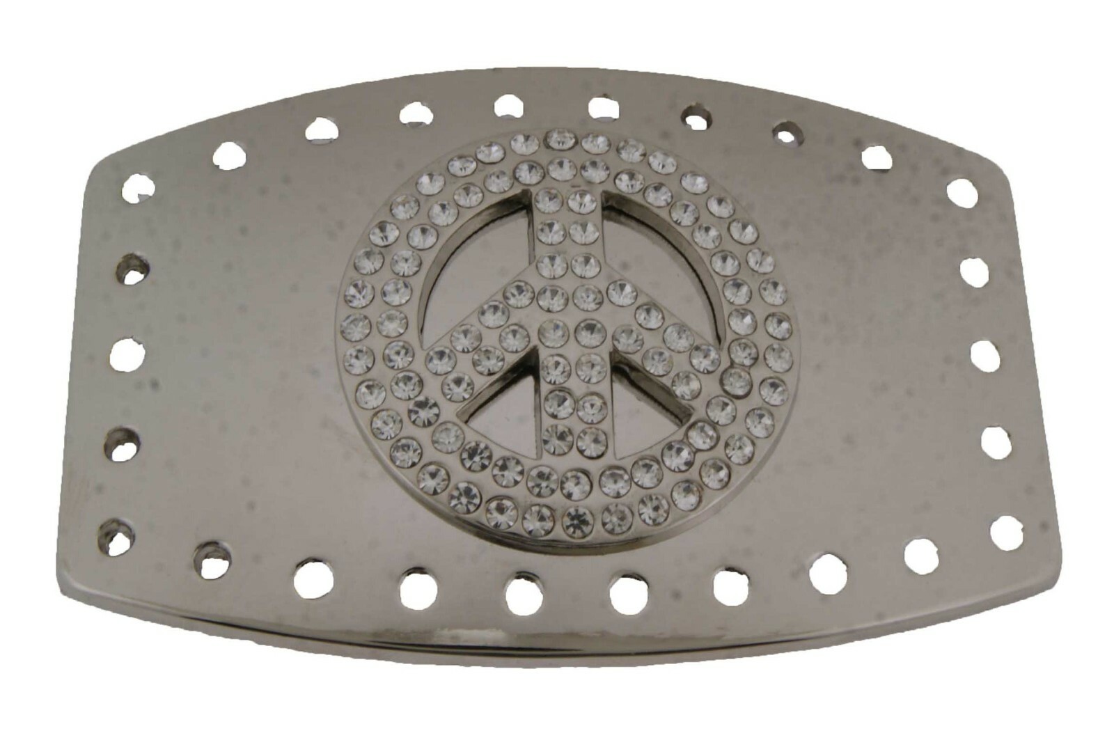 New Men Women Peace Sign Belt Buckle Symbol Dove Peace-Lover-Keeper Silver Metal