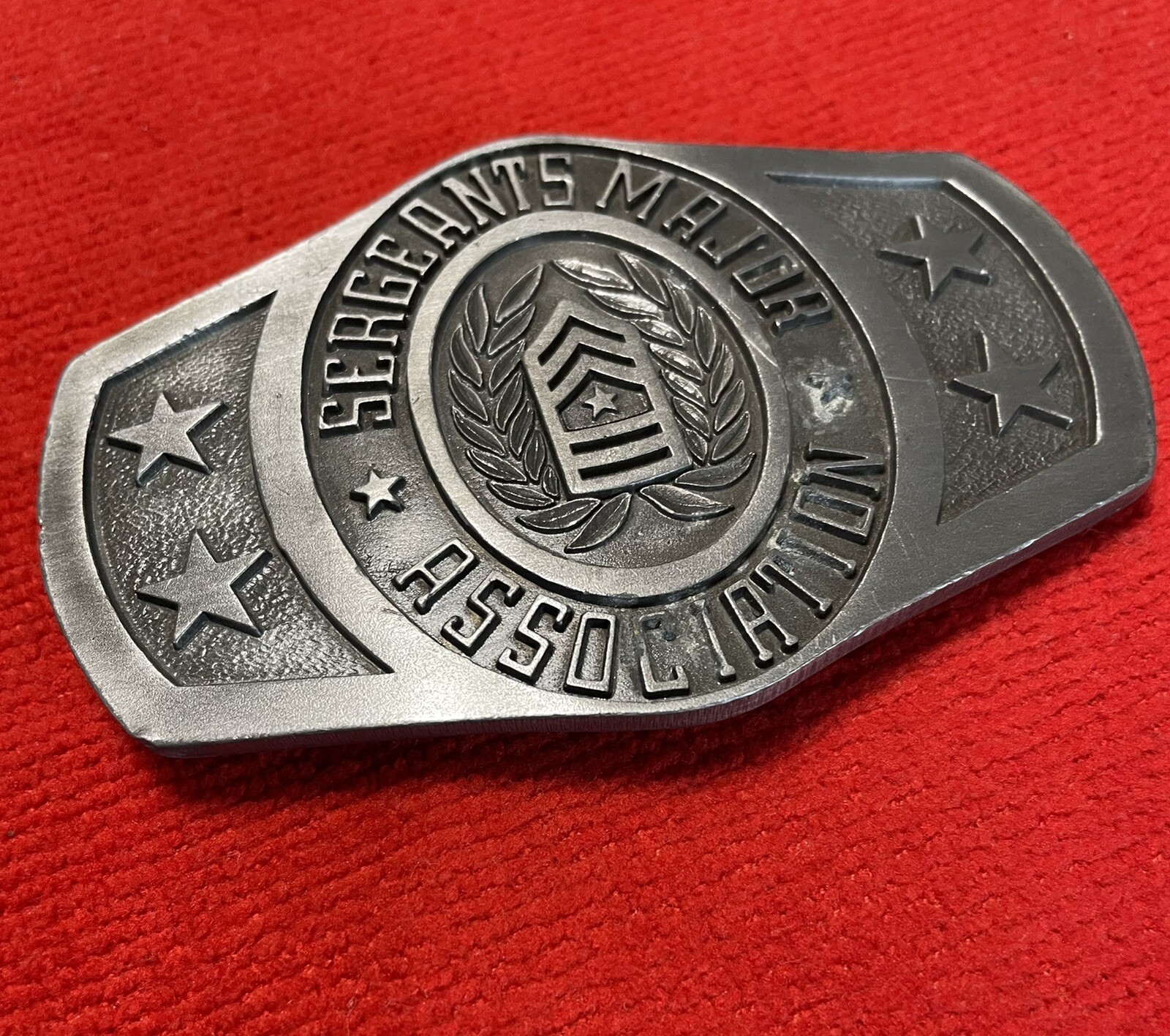 Pacific Brass And Buckle Sergeants Major Association Pewter Belt Buckle LE # 704