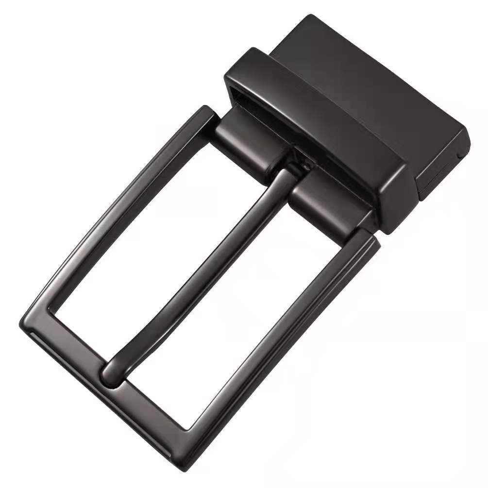Men Reversible Belt Head Rotary Pin Buckle Alloy Metal Belt Buckle Single Prong
