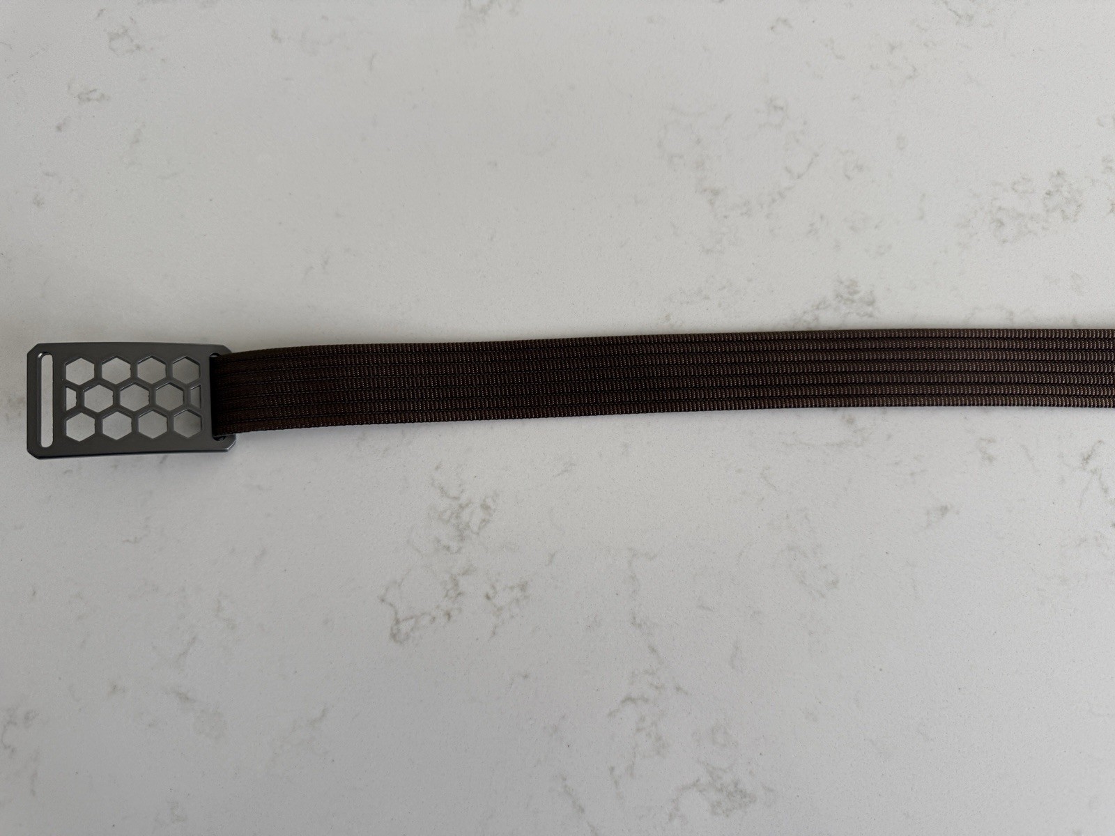 Grip6 Gray Honeycomb Buckle w/ Brown 1” Wide Tactical Nylon Belt – 48&Prime; Long