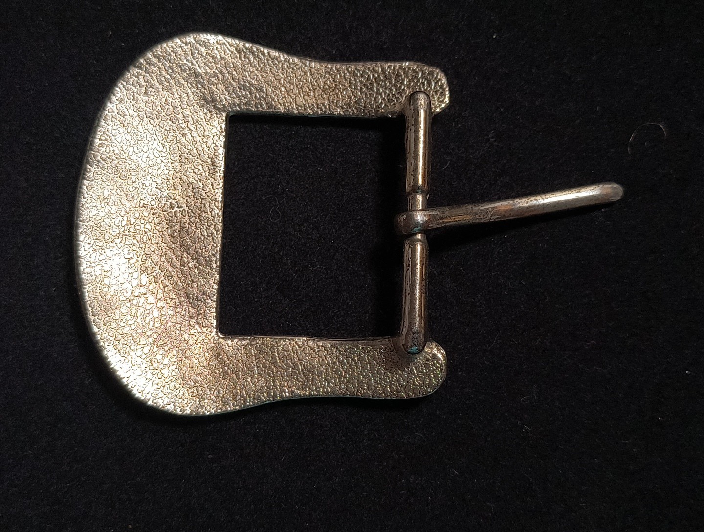 Vintage Western Style Belt Buckle Silver Tone Engraved Scroll Design