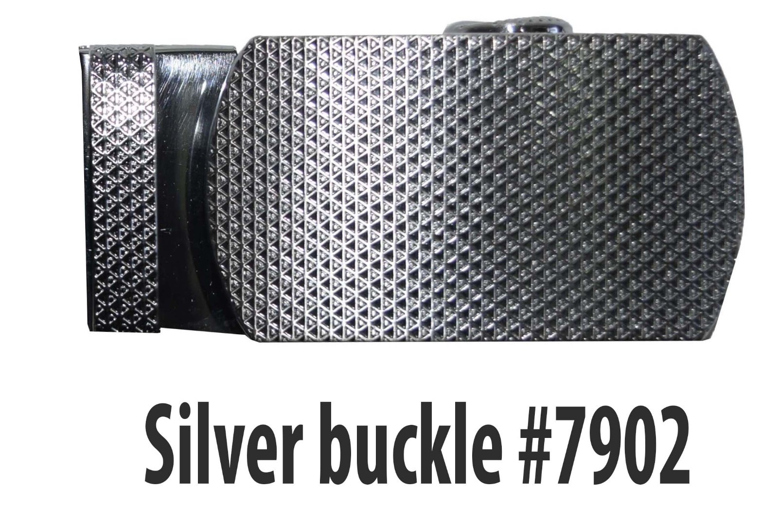 Men&rsquo;s Belt Buckle Auto sliding Self locking ratcheting track line silver buckle