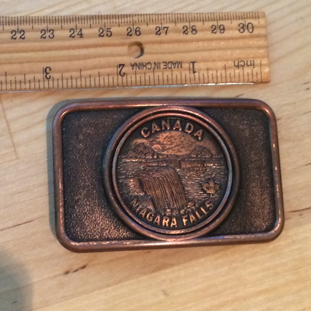 Vintage Brass Niagara Falls Canada Belt Buckle