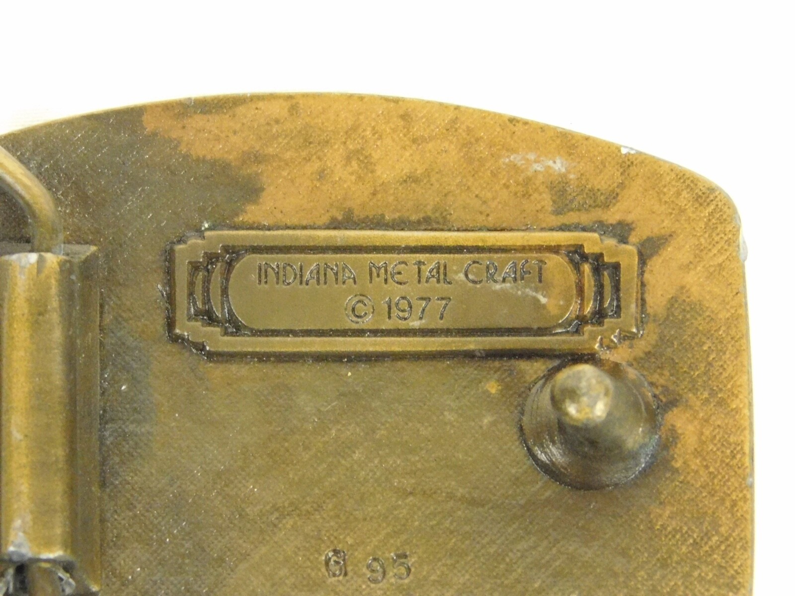 1977 Indiana Metal Craft Brass Belt Buckle Geese Goose Duck Bird Flying