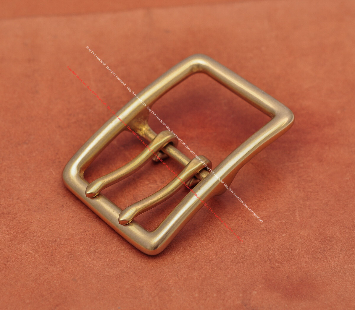 BIG HEAVY DUTY SOLID BRASS MIDDLE BAR DOUBLE PIN BELT BUCKLE LEATHERCRAFT BUCKLE