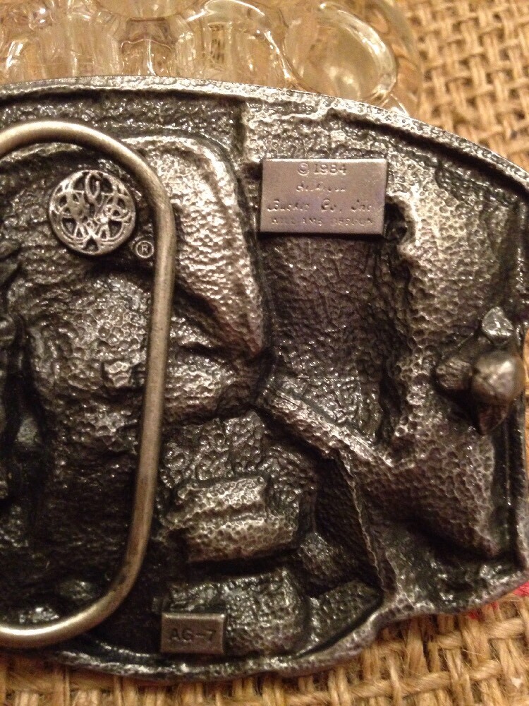 SISKIYOU ARIZONA GOLD PANNING PEWTER BELT BUCKLE AG-7 1984 WILLIAMS OREGON