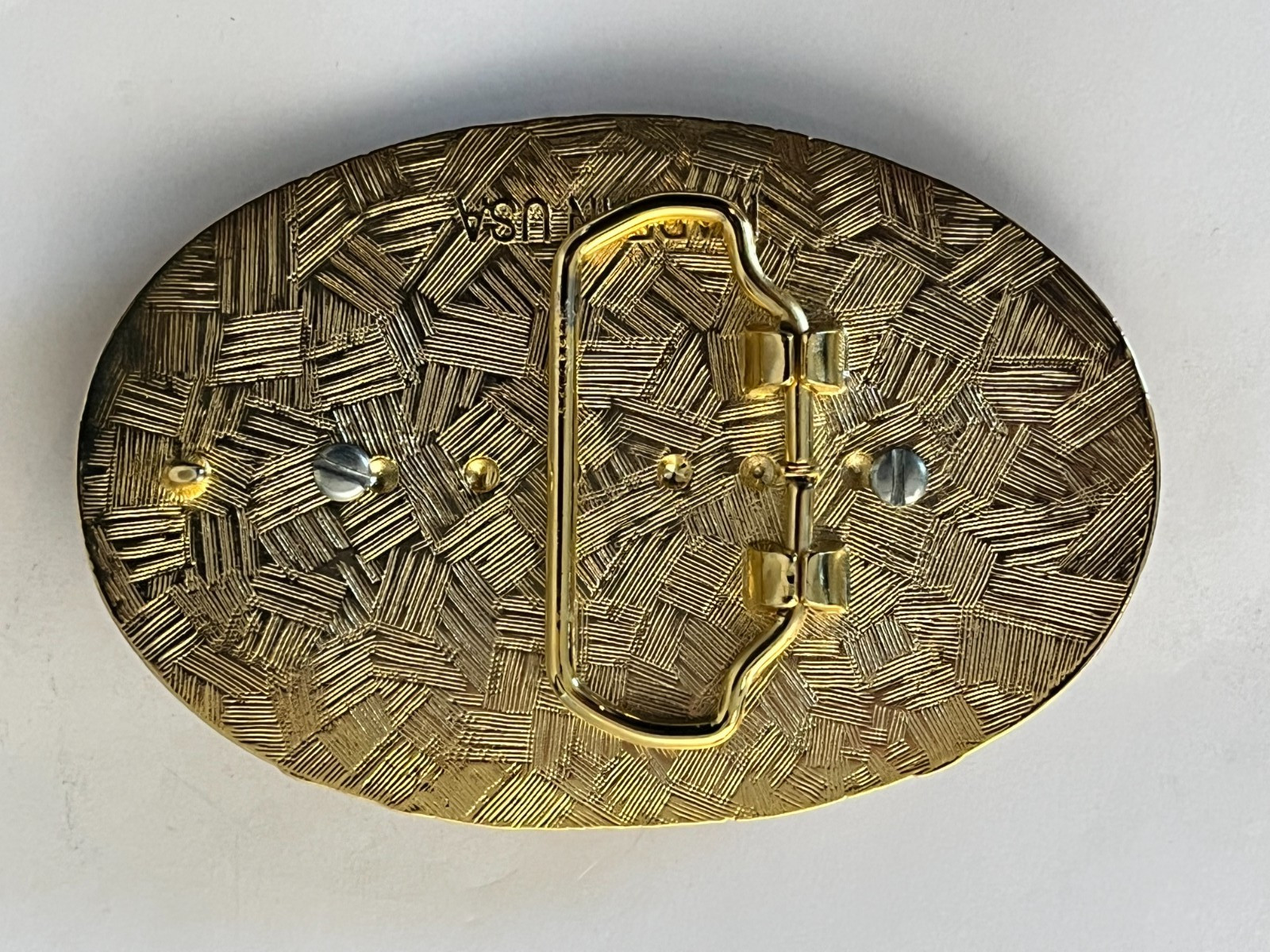 Gold Color Oval Western REAL 1921 Morgan Silver Dollar Belt Buckle