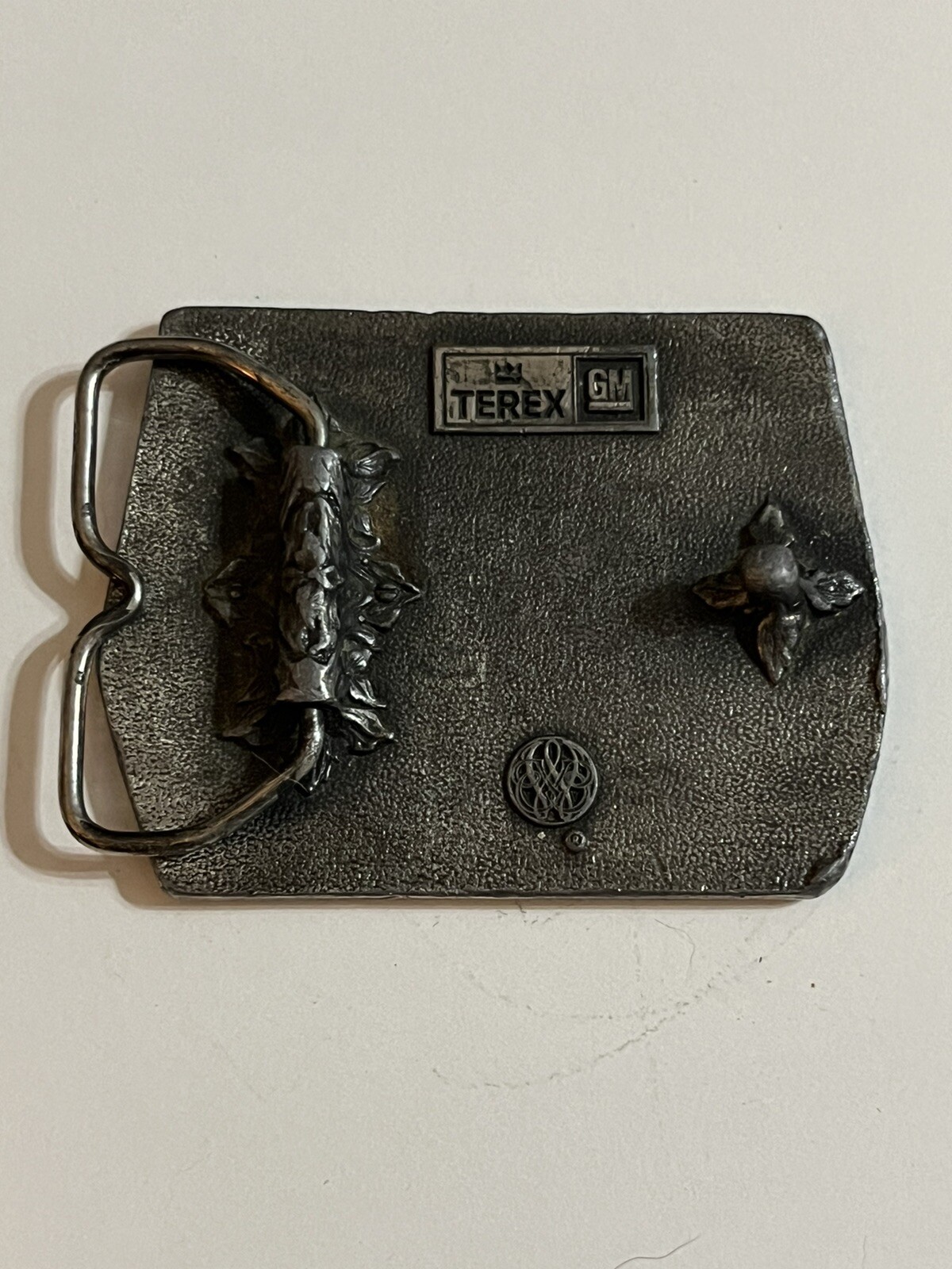 TEREX by GM Heavy Equipment Belt Buckle Silver Tone Unbranded USA 3” x 2” VTG
