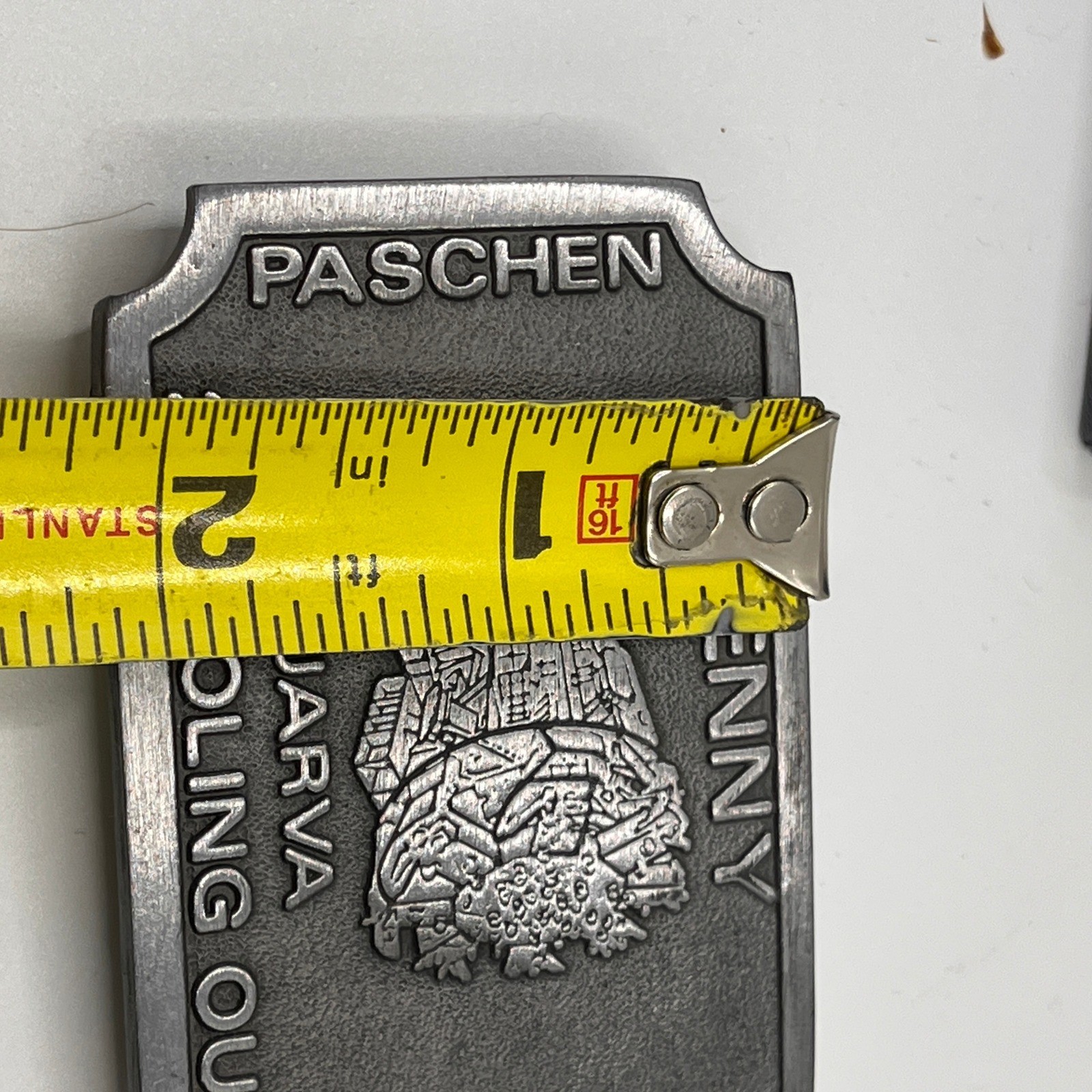 HIT LINE USA PASCHEN KENNY JARVA 22 HOLING OUT Belt Buckle Pewter Tone NEW