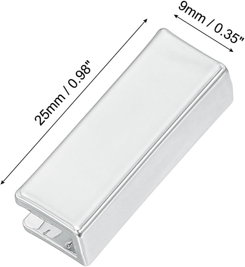 Belt Buckle End Tips, Rectangle Webbing Zipper Tips Clip Buckles with Screws for
