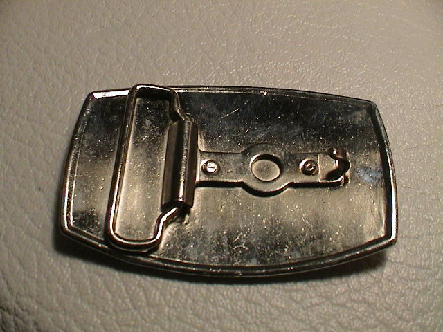 CHEAP BLUE JEANS SOLD ONLY AT THE FINEST STORES CHROME METAL BELT BUCKLE NICE!