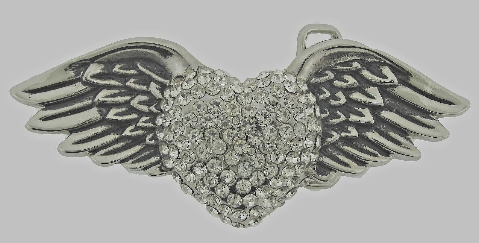 Heart Shaped Belt Buckles Wild at Heart Silver Bling Iced Style Metal Men Women