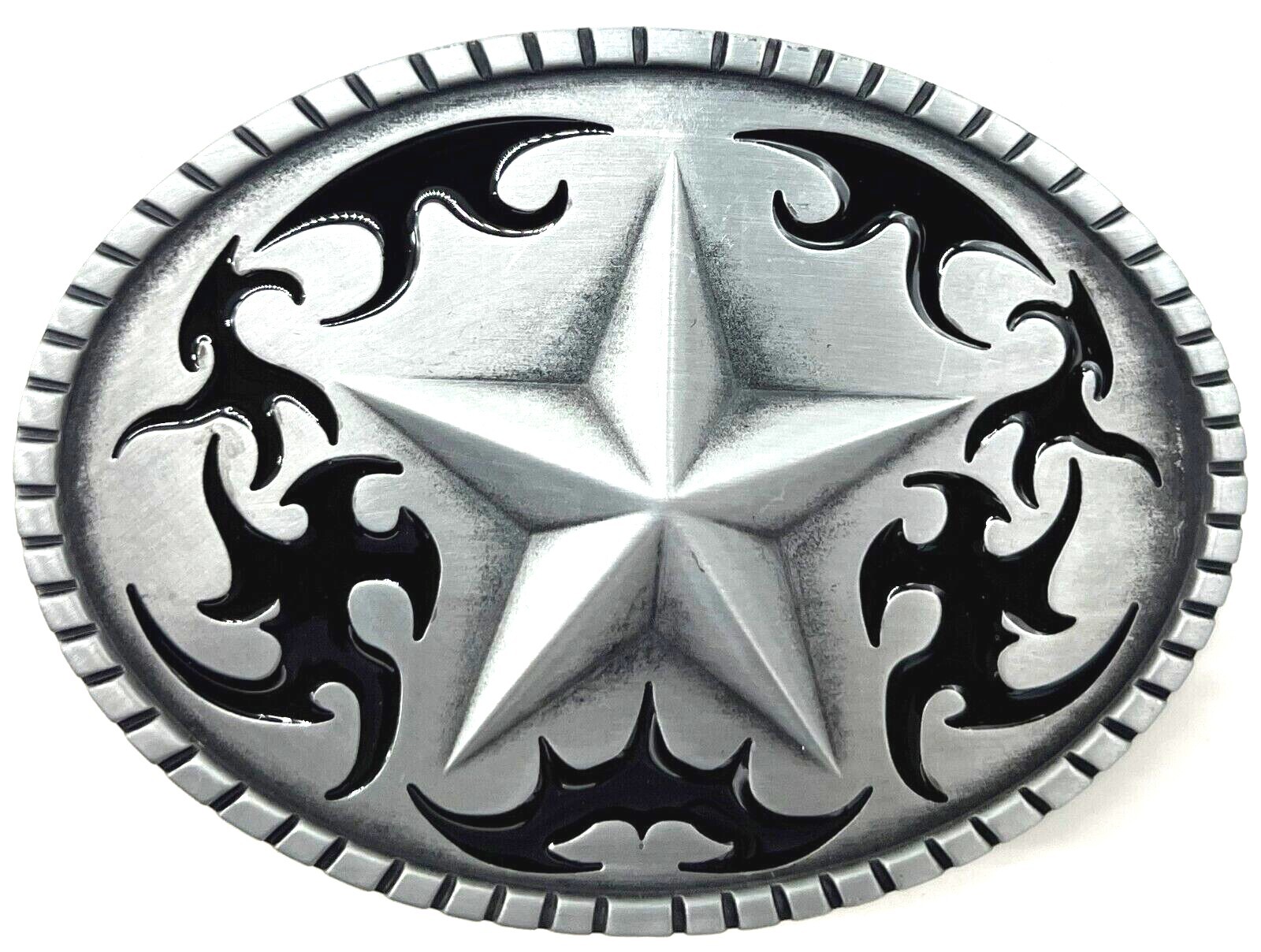 Western Star Rodeo Black Enameled Belt Buckle New