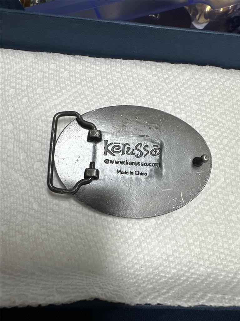 Vintage Kerusso Gothic Black and Red Cross Belt Buckle