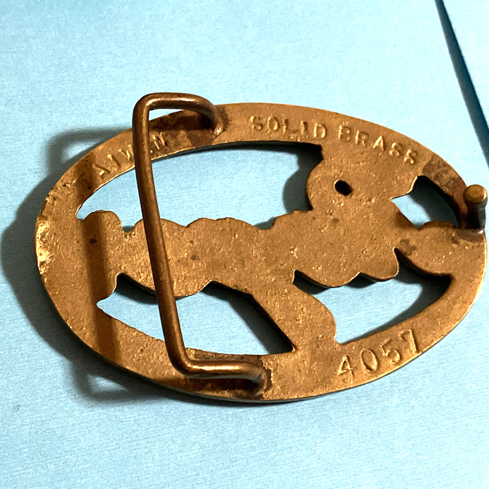 Vintage Western Solid Brass Belt Buckle ROGER Iconic Character Roger TAIWAN