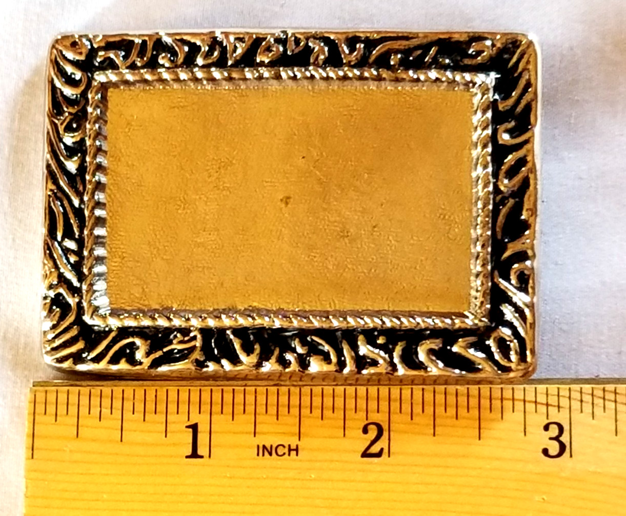 VTG Blank Belt Buckle Twisted Geometric Plate Art Deco Silver Tone Metal 1.75&Prime;