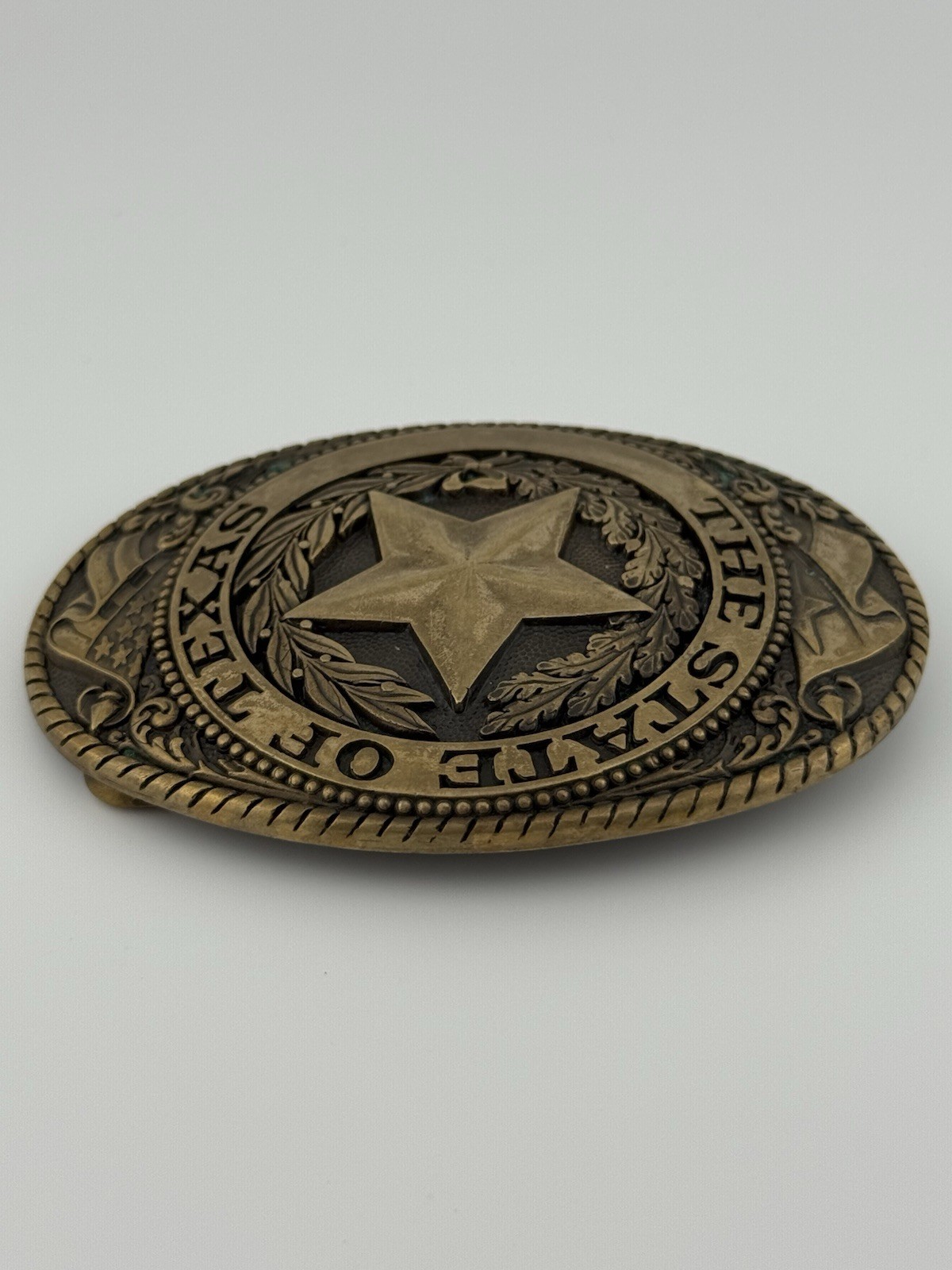 Tony Lama Collection The State of Texas Lone Star Solid Brass Belt Buckle