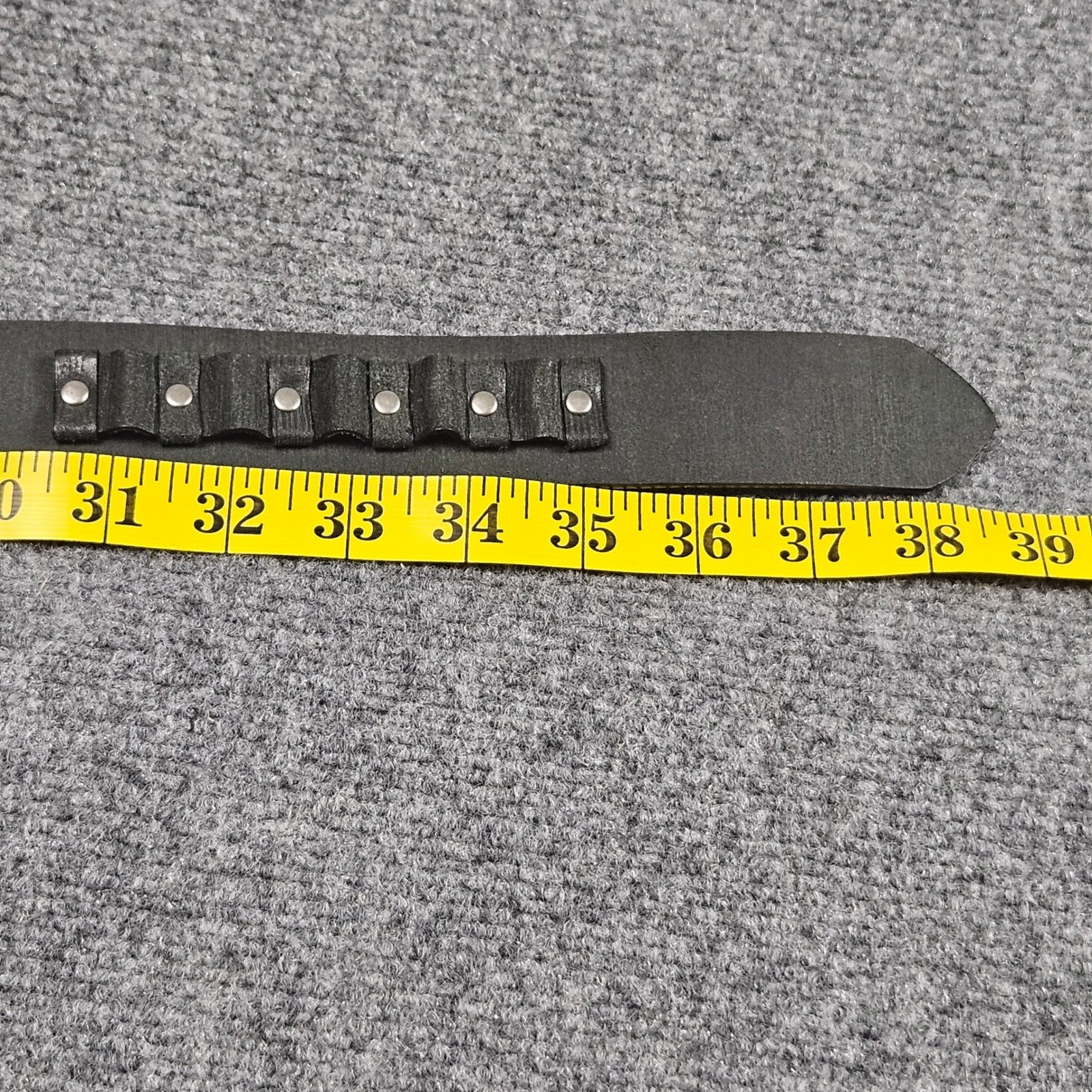 Hook Buckle Leather Belt Medium 31-35 Black Grunge Utility Streetwear Punk