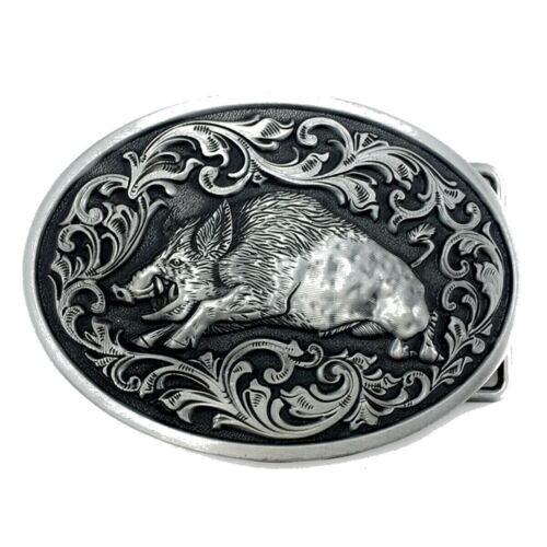 Pig Hog Belt Buckle Western Cowboy Native American Motorcyclist