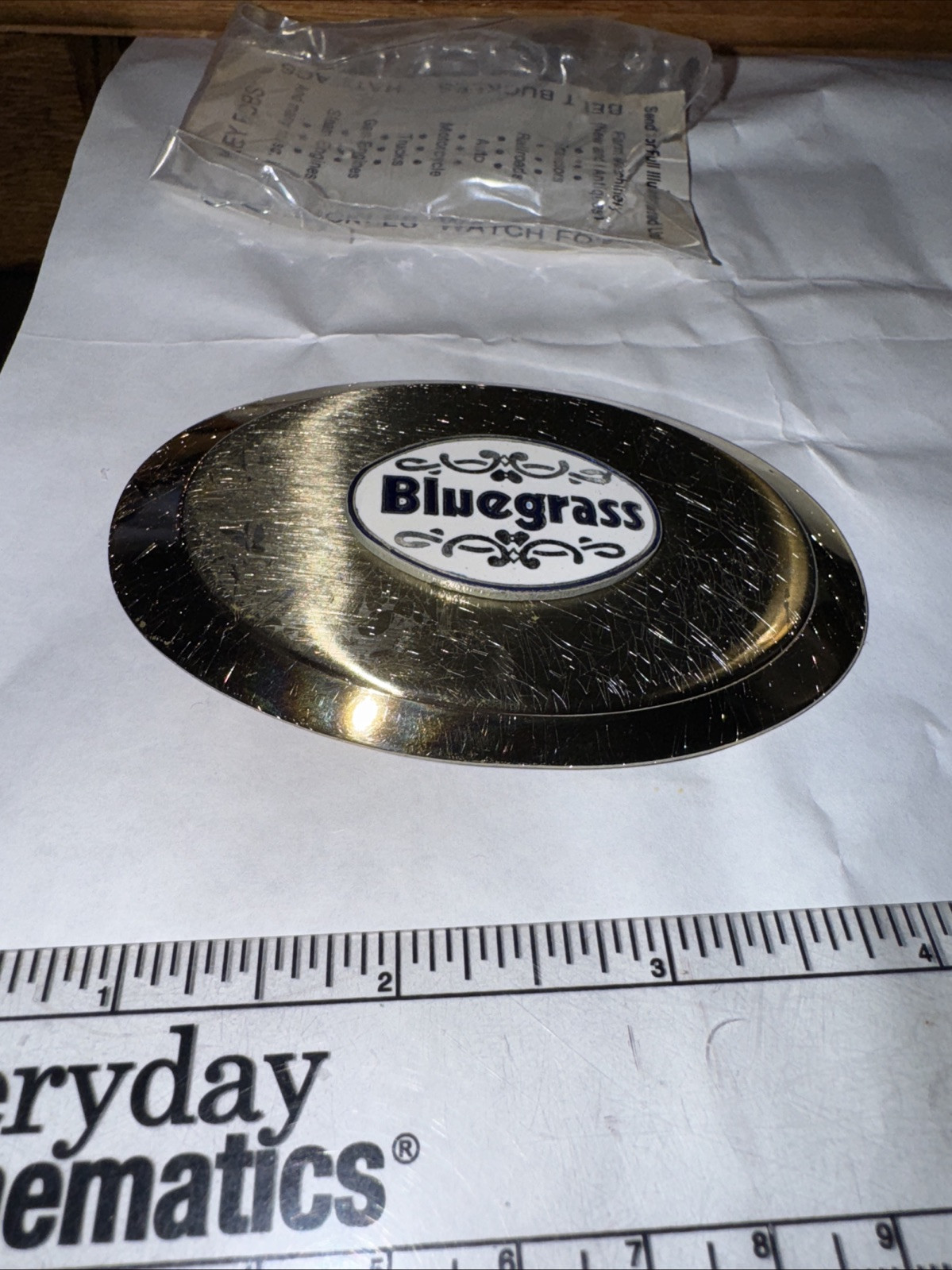Vintage Old Bluegrass Music Gold Belt Buckle Rare Fast Free Shipping