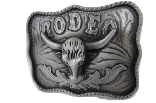 Men Buckle Silver Metal 3D Eagle Large Western Rodeo Bull Texas Long Horns Cow