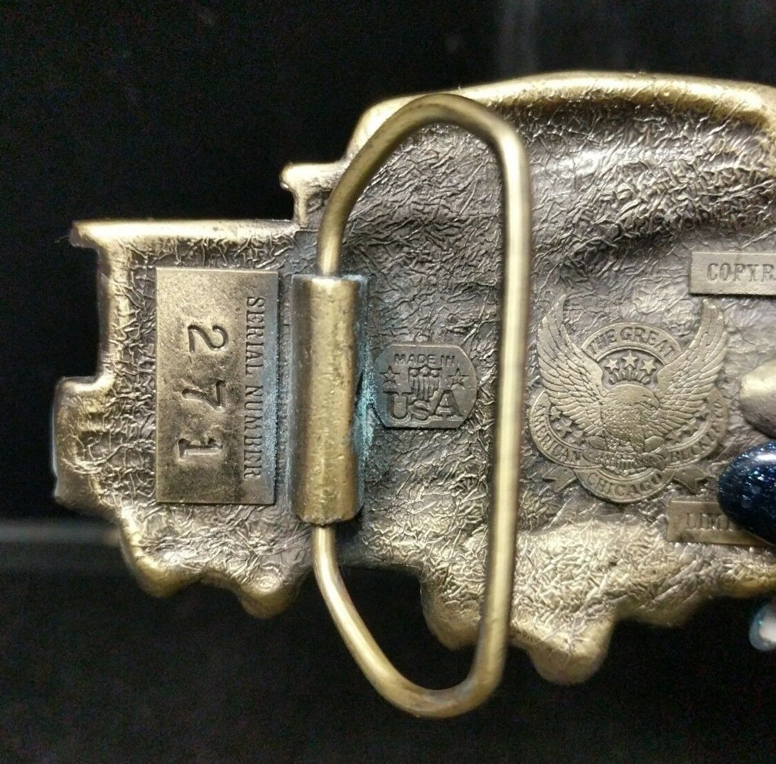 Vintage 1979 Belt Buckle Great American Buckle Co Train Car Signed Limited #