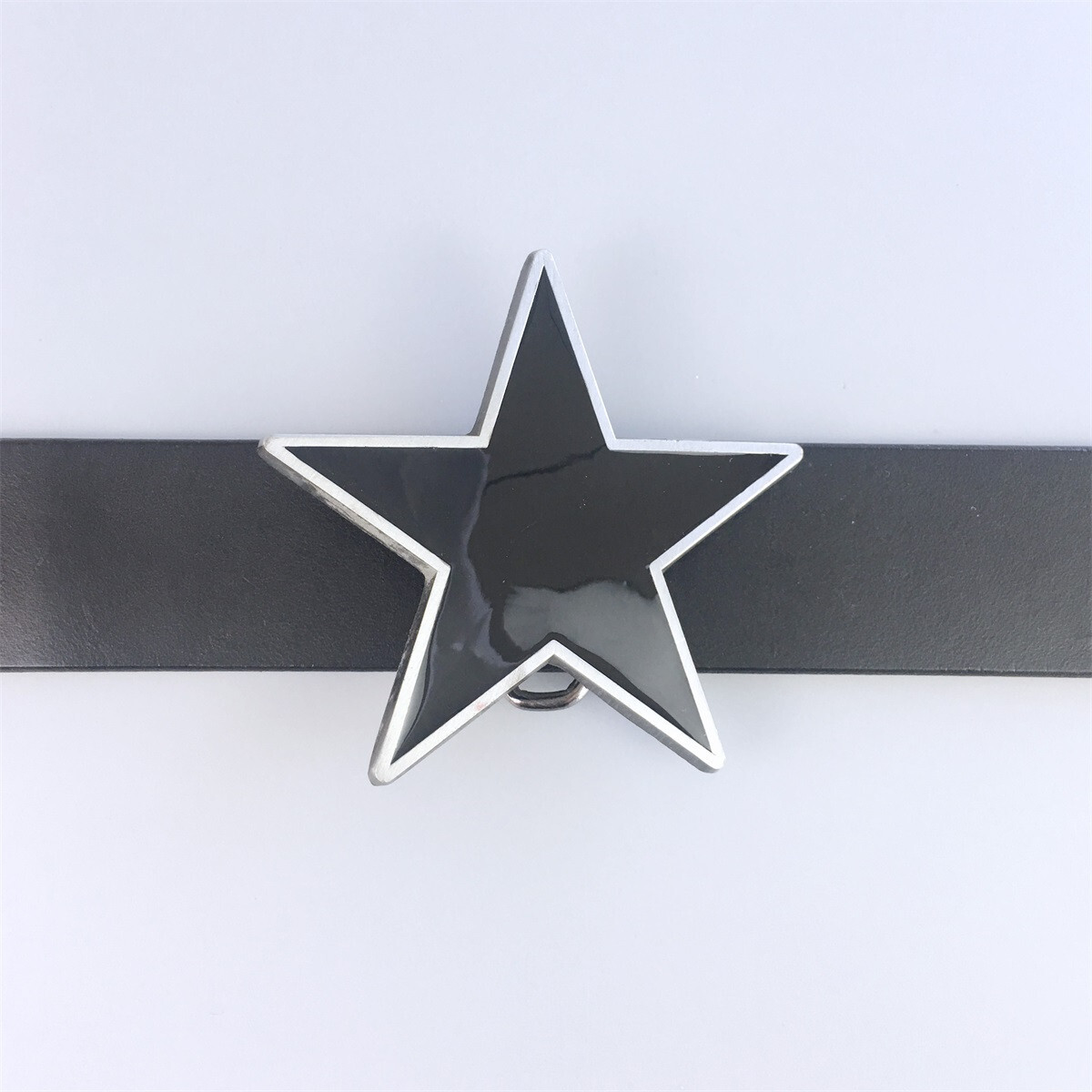 Vintage Style Black Enamel Star Belt Buckle Boucle de ceinture