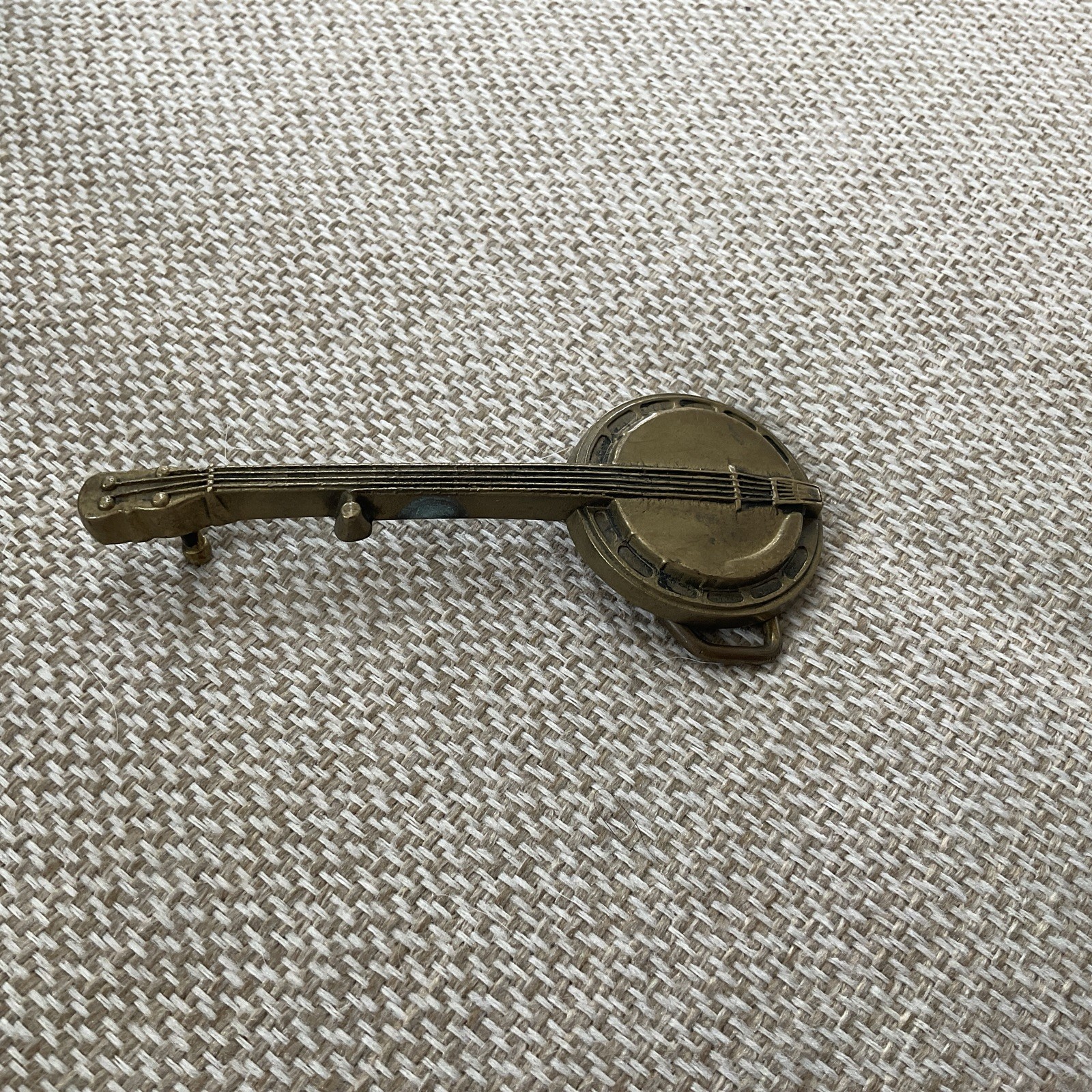 Vintage 1978 Baron Belt Buckle Banjo Guitar Solid Brass Music Western Buckle USA