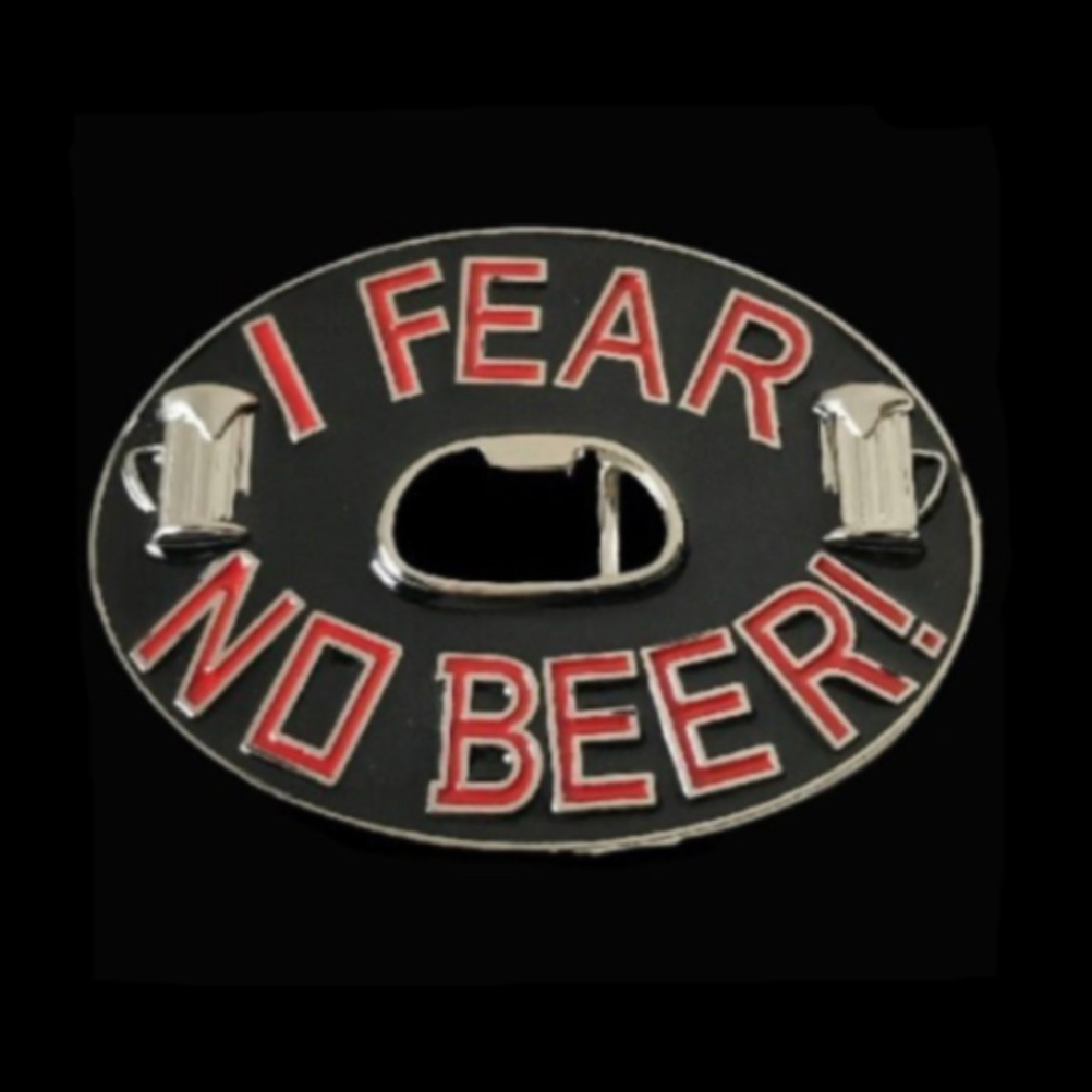 I FEAR NO BEER PARTY BAR MUGS STEINS BELT BUCKLE BOUCLE DE CEINTURES