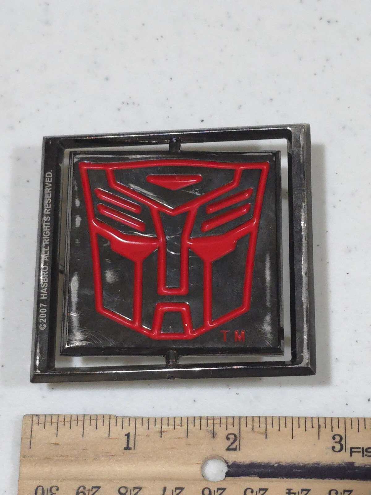 Vintage Transformers Autobot/Decepticon Logo Reversable Belt Buckle
