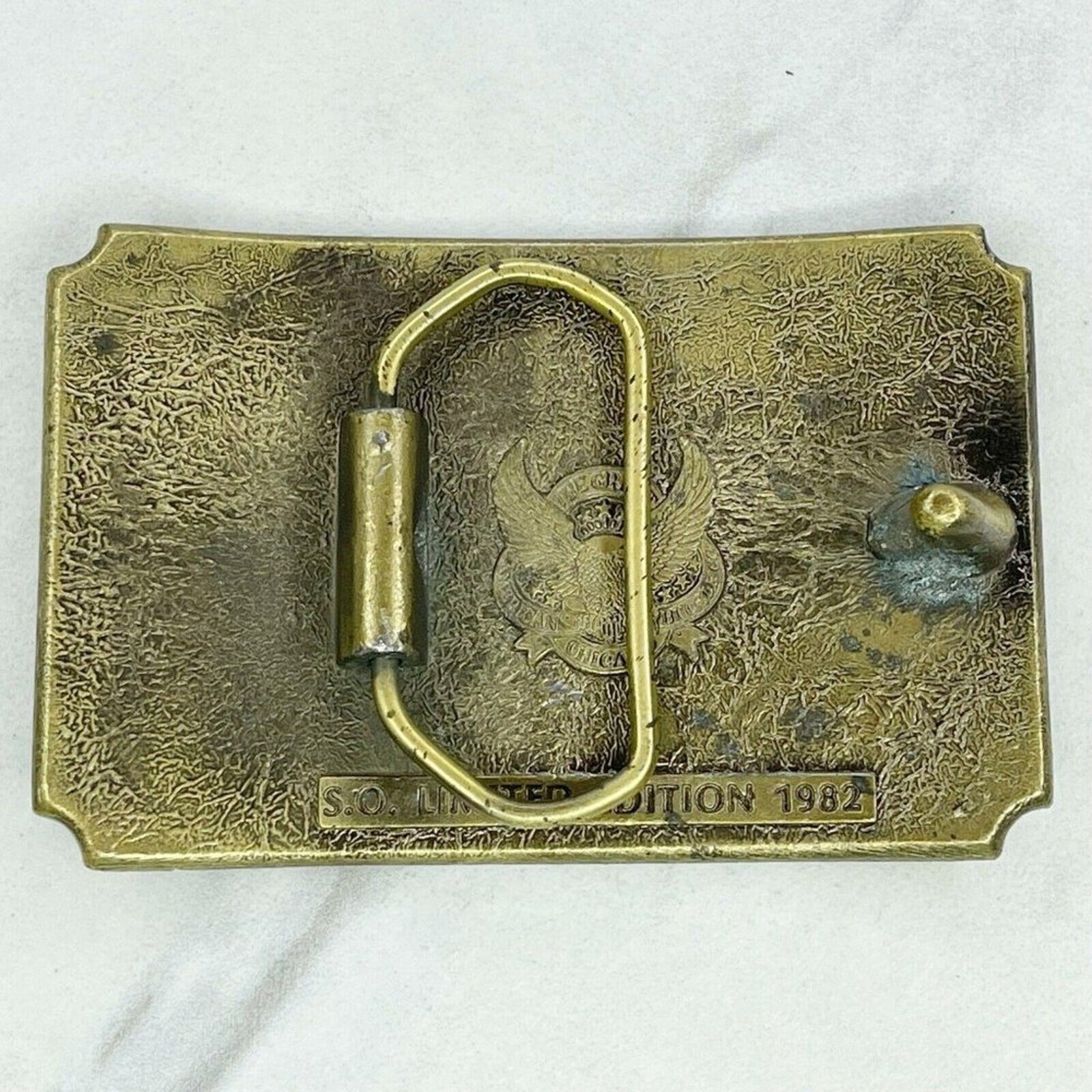 Vintage 1982 Great American Buckle Co Southern Outdoors Magazine Belt Buckle