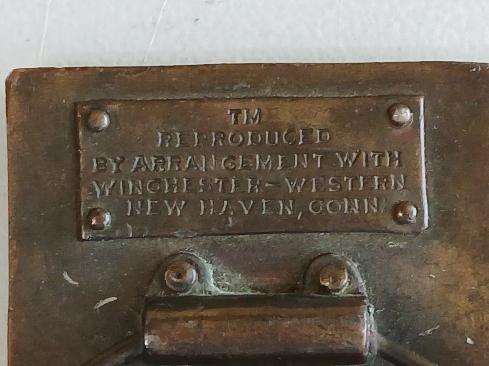 WINCHESTER REPEATING ARMS Vintage Belt Buckle 4&Prime; Bergamot Brass Works BBW A-156