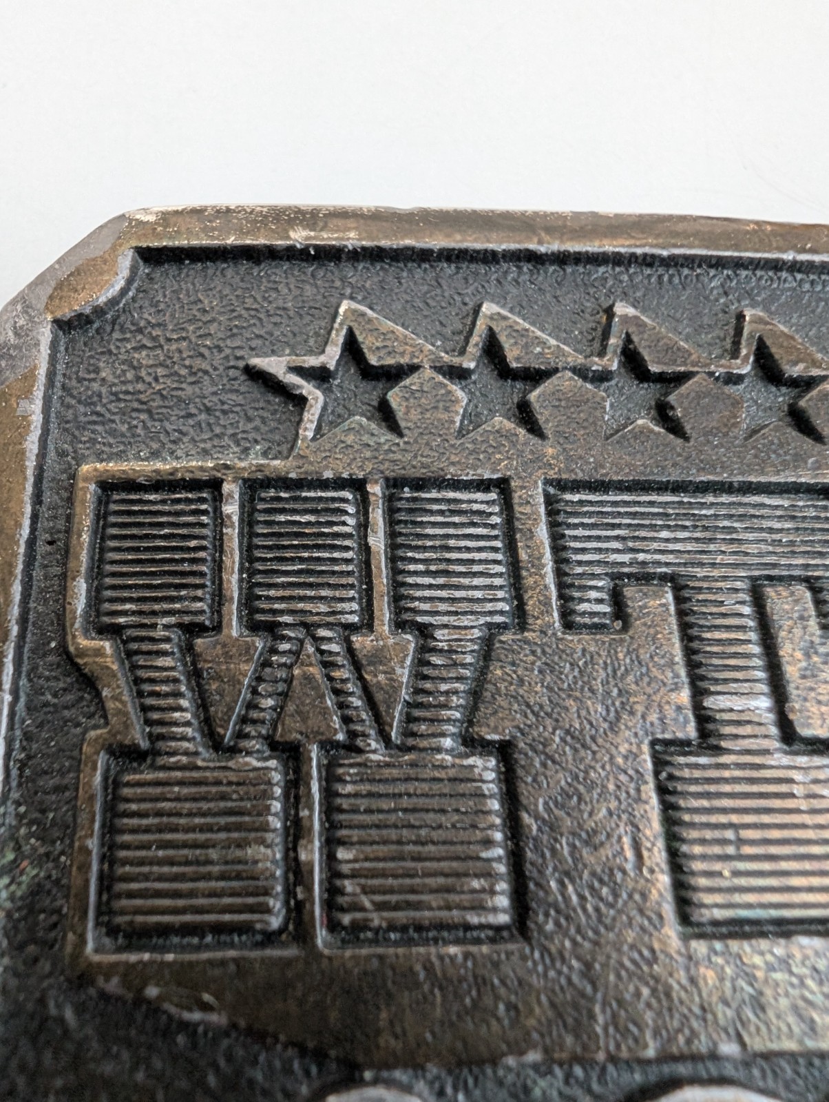 Vintage belt buckle 1975 WTSO James Lind Wyoming Studio Art Works radio