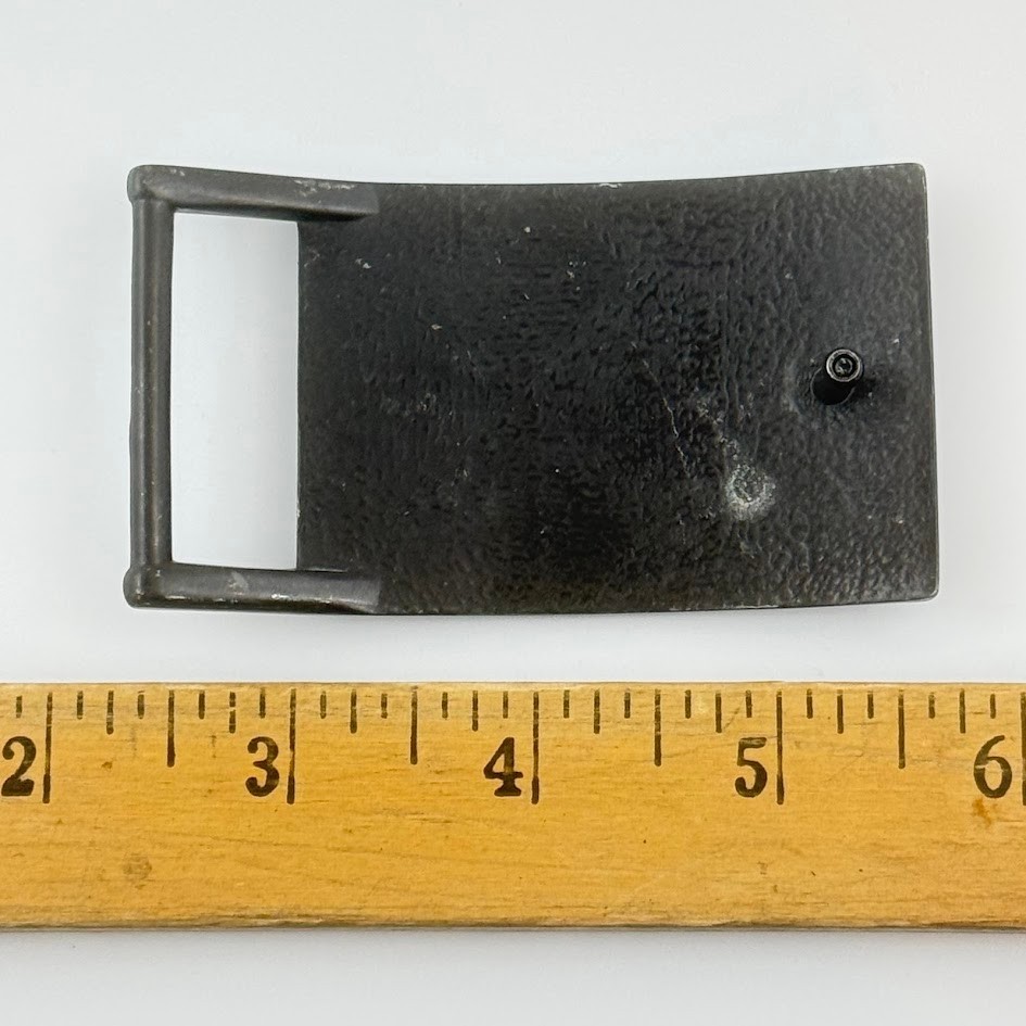 Vintage Levi Strauss Original Rivited Denim Silver Tone Rectangular Belt Buckle